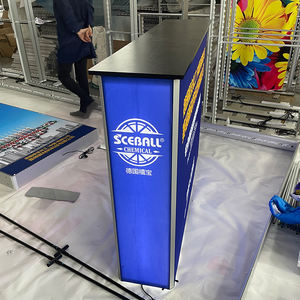 Venda Quente Personalizado Portátil Publicidade Contador Promoção Pop Up Table Stand Para Trad Mostrar LED Recepção Desk - Product Image 5