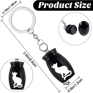 Auriel Anpassbarer Zylinder-Tierurnen-Schlüsselanhänger aus Edelstahl für Asche – Gedenkschmuck - Product Image 4