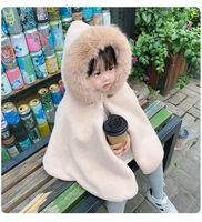 Ropa de Invierno al por Mayor para Niños, Capa con Capucha, Abrigos Blancos Cálidos para Niñas, Capa