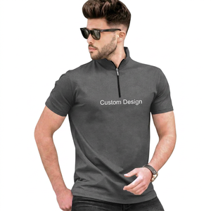 OEM ODM Custom Mens <b>Zip</b> <b>Neck</b> <b>Polo</b> T <b>Shirt</b> Private Label Cotton Pique <b>Polo</b> <b>Shirt</b> Supplier Breathable Corporate Staff Uniforms - Product Image 3