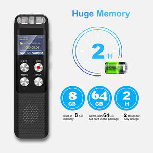 เครื่องบันทึกเสียงดิจิตอลแบบกำหนดเองจากโรงงาน พร้อมระบบลดเสียงรบกวน HD หน่วยความจำ 8/16/32GB สำหรับการบรรยาย การประชุม การสัมภาษณ์ - Product Image 3