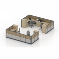 Meubles de bureau modernes, poste de travail en cubique pour centre d'appels, table de travail, cloison de bureau, bureau d'ordinateur, poste de travail modulaire pour 4 personnes
