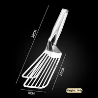 Pince-spatule de cuisine en acier inoxydable à fentes, pince de cuisson pour grillades, pince à poisson et à steak, résistante à la chaleur et antiadhésive