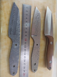 Lames en acier Damas Drop Tanto Point pour couteaux EDC, lames VG10 avec manche partiellement fini, ébauches de lames multi-styles pour fabricants de couteaux - Product Image 6