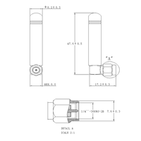 Antenne externe en forme de L 2,4/5,8 GHz - Double bande, connecteur RF à gain élevé pour appareils Wi-Fi, IoT et routeurs