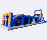 Parcours d'obstacles gonflable commercial en PVC pour enfants - Château gonflable géant haute capacité pour location de fête, taille personnalisable, marque Leteng 2-3