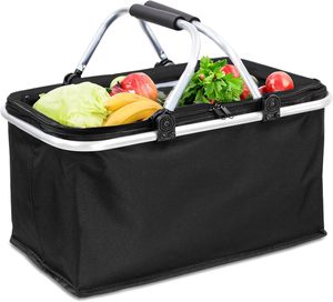 Panier de pique-nique isotherme pliable personnalisable, paniers de courses légers en tissu avec poignées, panier pliable - Product Image 2