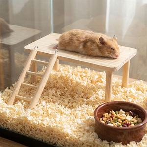 Plataforma de madera maciza para hámster con escalera para mascotas pequeñas, uso en interiores - Product Image 1