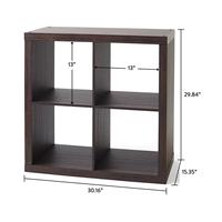 Meilleures ventes : Organiseur de rangement à 4 cubes, bibliothèque en bois massif, 2 bacs en tissu