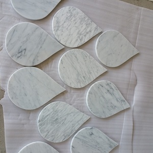 Italiana Carrara-posavasos de mármol blanco, posavasos de corazón grande y pequeño - Product Image 6