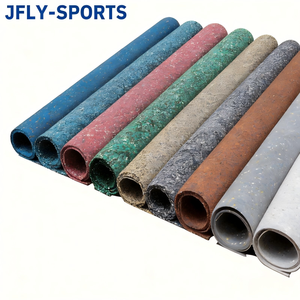 Rubber Gym Flooring Rubber Gym Black Speckled Rubber Flooring <b>Rolls</b> Non-slip Shockproof Durable <b>Mat</b> for Gym Weightlifting Area - Product Image 1