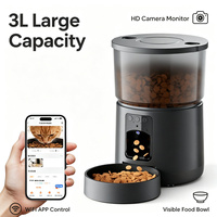 Distributeur automatique de nourriture pour animaux de compagnie programmable, étanche, avec design surélevé, contrôle des portions, capacité de 3 L, alimentation programmée à temps fixé