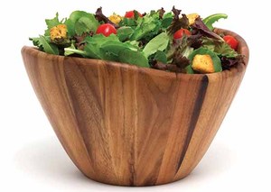 Salade en bois et bol à mélanger Dessert ustensile de cuisine bol à pâte pour servir une pièce en bois élégante - Product Image 2