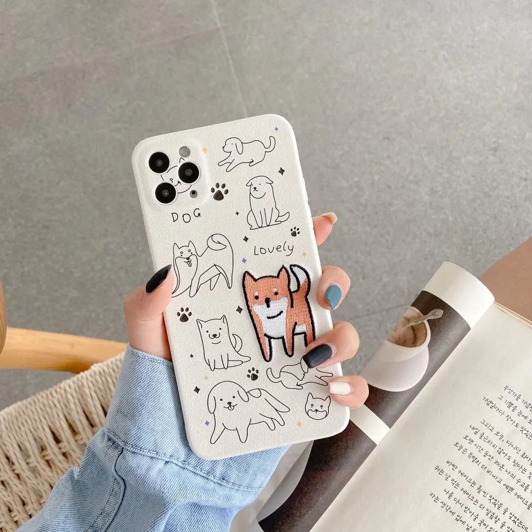 Lovely Puppy Cat Leather Mobile Phone Cover For iPhone 11 12 13 Pro Max X XR Xs Max Pets Phone Case For iPhone 13 Pro Max