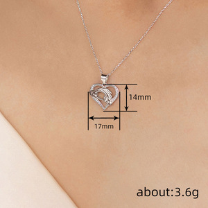 Collana con ciondolo a forma di cuore per donna, gioielli minimalisti alla moda, regalo per l'uso quotidiano - Product Image 4