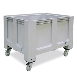 Großbox / Großbehälter Mit 4 Lenkrollen Und 2 Feststellbremsen, 610 Litro, LxBxH 1200x1000x915 Mm, Boden/Wände Geschlossen, Grau - Product Image 1