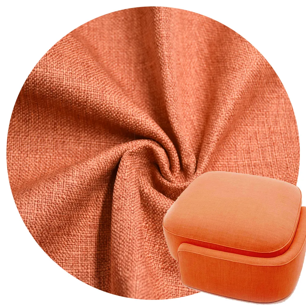 Vente en gros bon marché de tissu de canapé textile d'intérieur tissu de type lin 100% tissu tissé en polyester pour rembourrage/chaise de canapé de salon