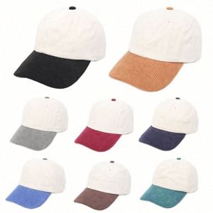 Wholesale 6 Panel Blank Gorras Unstructured Low Profile Dad Hat Custom Embroidery Logo <b>Plain</b> Corduroy Baseball <b>Cap</b> - Product Image 2