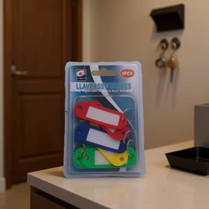 Etichette portachiavi Mnj, 6 pezzi, colorate, con portachiavi per organizzare chiavi e posta - Product Image 2