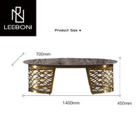 Meubles de salon de haute qualité sur mesure de luxe Table basse ovale moderne avec dessus en marbre