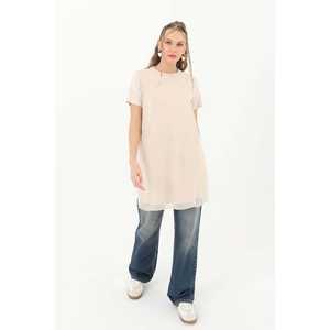 T-shirt à manches longues basique pour femme, beige, tricoté, décontracté, respirant, toutes saisons - Product Image 2