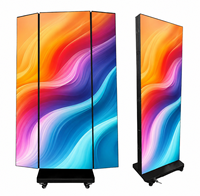 Afficheur LED couleur pleine pour intérieur, portable, P1.86, sur pied, fin, écran publicitaire LED, IP50, étanche, 3840Hz