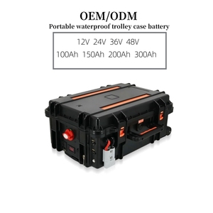 แบตเตอรี่สำรองแบบชาร์จไฟได้ UPS 1kWh 3kWh พลังงานแสงอาทิตย์ 12V 24V 48V แบบกล่องล้อลาก พกพาได้ LiFePO4 ลิเธียมไอออน กึ่งแข็ง - Product Image 1