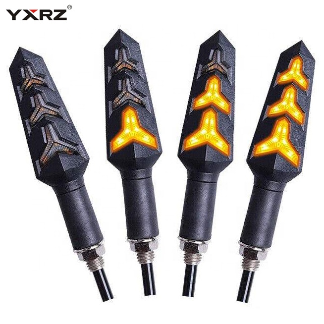 Универсальная поворотная лампа 8 мм 10 мм болт потоковый стиль последовательный светодиодный сигнал для мотоцикла