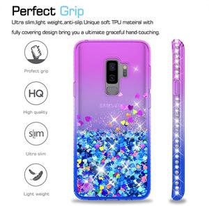 Qianleyi — housse scintillante pour <span class=keywords><strong>samsung</strong></span> <span class=keywords><strong>S9</strong></span> <span class=keywords><strong>plus</strong></span>, lot de 2, pochettes pour téléphone portable et housse arrière avec verre trempé - Product Image 2