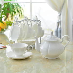 Suministro directo de fábrica, 15 Uds., juego de tazas de café y té de cerámica de porcelana ósea con platillo, vasos Premium - Product Image 1