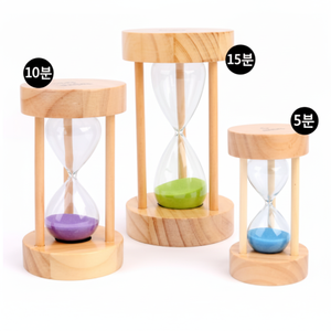 Reloj de arena de madera y cristal simple, reloj de arena de color interior redondo, reloj de arena elegante para decoración del hogar - Product Image 1
