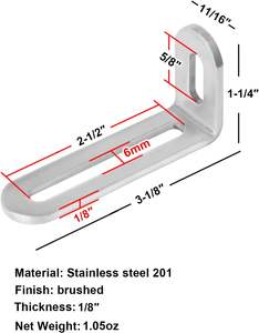 מוצרי פלדה מותכת בהתאמה אישית מוצרי פלסטיק מתכווננת l סוגר בפינה נירוסטה - Product Image 2