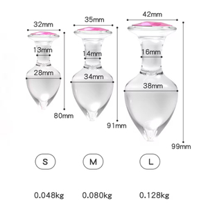 Bijou anal en cristal SML, plug anal en verre pour massage, jouet sexuel pour hommes et femmes, stimulation et masturbation anales - Product Image 2