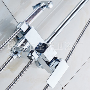 Ensemble de douche Saint Ruijia tout en cuivre, fixation murale carrée avec douchette et pommeau de douche pluie - Product Image 3