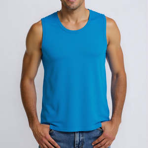 High Quality Men's Sporty Stringer Custom Wholesale Square Cut Muscle Ribbed Breathable Knitted Weave - Product Image 2