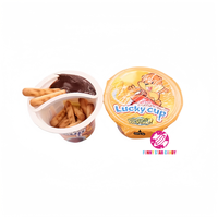 Precio de fábrica Niños Confitería Snack Lucky Cup Dulce Mermelada de chocolate Caramelo con galleta crujiente Stick Bar Dip Chocolate