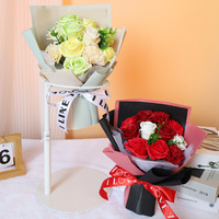 Bouquet de roses artificielles faites à la main en forme de fleurs de savon, art moderne pour la Fête des Mères, la Fête des Enseignants, la Saint-Valentin, vente en gros disponible