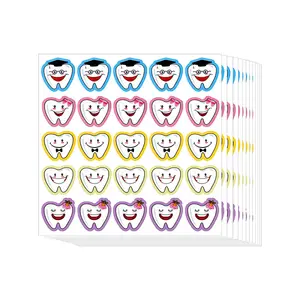 치아 스티커 재미있는 치아 스티커 모양의 치과 스티커 어린이 교실 파티 상품 자동차 사무실 벽 노트북 창