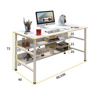 Bureau d'ordinateur blanc, vente en gros, pas cher, avec étagère