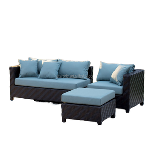 Ensemble <span class=keywords><strong>de</strong></span> canapés <span class=keywords><strong>de</strong></span> <span class=keywords><strong>jardin</strong></span> en <span class=keywords><strong>bois</strong></span> tissé durable <span class=keywords><strong>de</strong></span> style méditerranéen Mobilier d'extérieur portable confortable pour une utilisation dans la cour - Product Image 4