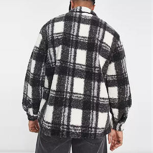 Hiver Poches poitrine Bouton pression surdimensionné Polaire à <span class=keywords><strong>carreaux</strong></span> Brog Overshirt Boys Jackets - Product Image 2
