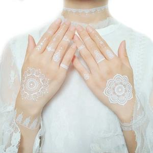 Nouveaux produits : Tatouages temporaires au henné blanc sexy pour femmes, autocollants de tatouage en dentelle, transfert à l'eau, pour mariée - Product Image 2