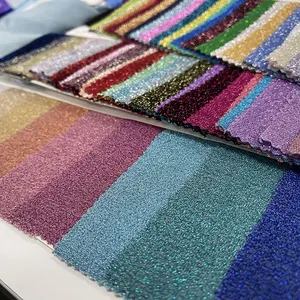 2022 Wingtex High Quality Shiny Glittery 160g/m² Nylon 50% Elasthan 5% Silber 45% Lurex Metallic Stoff für Bade bekleidung