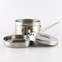 Portable Réutilisable En Métal Conteneur De Stockage Des Aliments Bento Tiffin Boîte En Acier Inoxydable Boîte À Lunch Ronde Enfants Boîtes À Lunch Pour Enfants