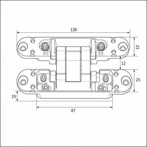 Bisagra Oculta Ajustable en 3D de 180 Grados, 130x25mm, 40kg, Aleación de Zinc, Negro Mate, Bisagra Invisible para Puertas de Madera de Villas y Hoteles - Product Image 2