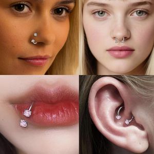 Anneaux de nez en acier inoxydable 316L pour femmes, anneaux de nez en forme de <span class=keywords><strong>fer</strong></span> à <span class=keywords><strong>cheval</strong></span>, 18G 20G, clous en zircon cubique, boucles d'oreilles <span class=keywords><strong>tragus</strong></span>, hélix, septum, piercing, mariage - Product Image 6