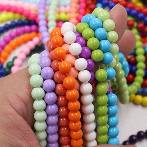 Perles de verre rondes multicolores de <span class=keywords><strong>6</strong></span> mm en stock, surface lisse, prix bas, qualité supérieure pour la fabrication de bijoux, bracelet DIY - Product Image 5