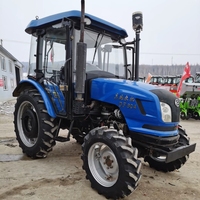 Tracteur agricole d'occasion Dongfeng DF-704 rouge 70 CV 4x4 avec boîte de vitesses et moteur diesel 4 cylindres Changchai