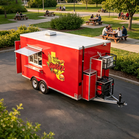 Remolque Comercial de Comida con Generador, Plancha Plana y Mostrador para Tacos de Brisket Tex-Mex en el Campus de Texas, EE. UU.