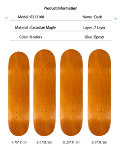 Tùy Chỉnh Maple Sàn Ván Trượt Canada Đông Bắc Maple Gỗ 7 Ply Lõm Cao Pop Tùy Chỉnh Đồ Họa - Product Image 3